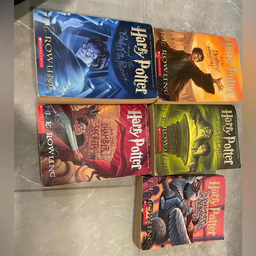 Scholastic Harry Potter Paperback Set - Green, Red, Blue, Teal, Purple
